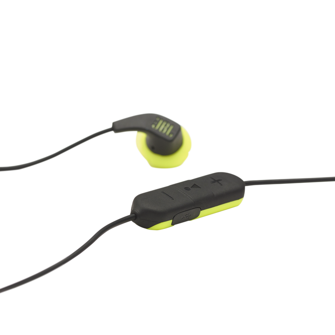 JBL Endurance RUNBT - Green - Sweatproof Wireless In-Ear Sport Headphones - Detailshot 5 image number null